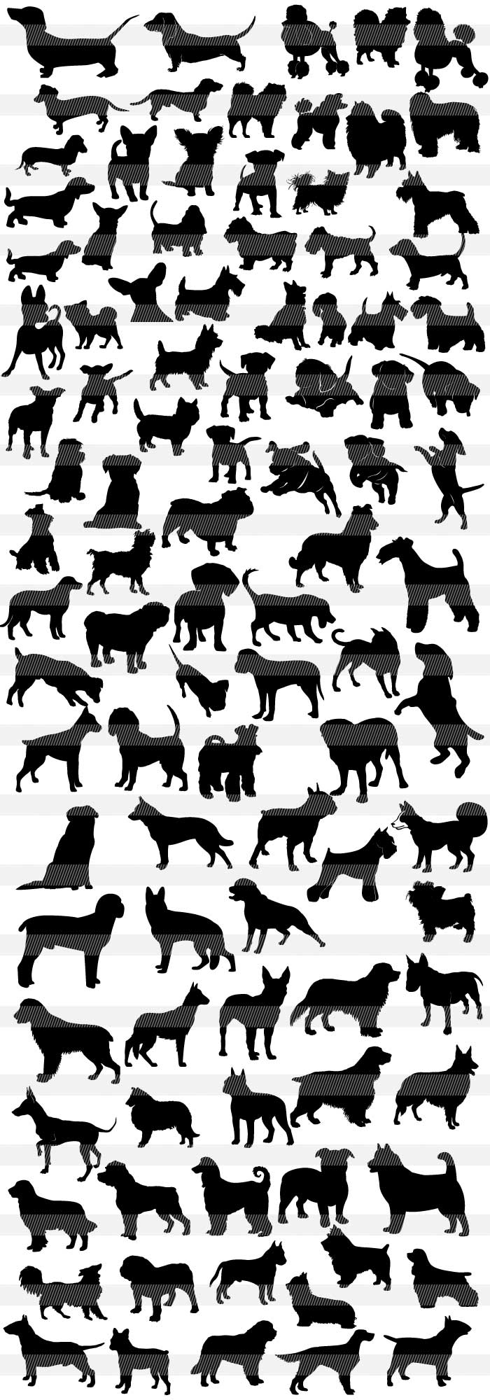 犬 猫の仕草のシルエット イラストレーター素材 Ai Eps 商用可能