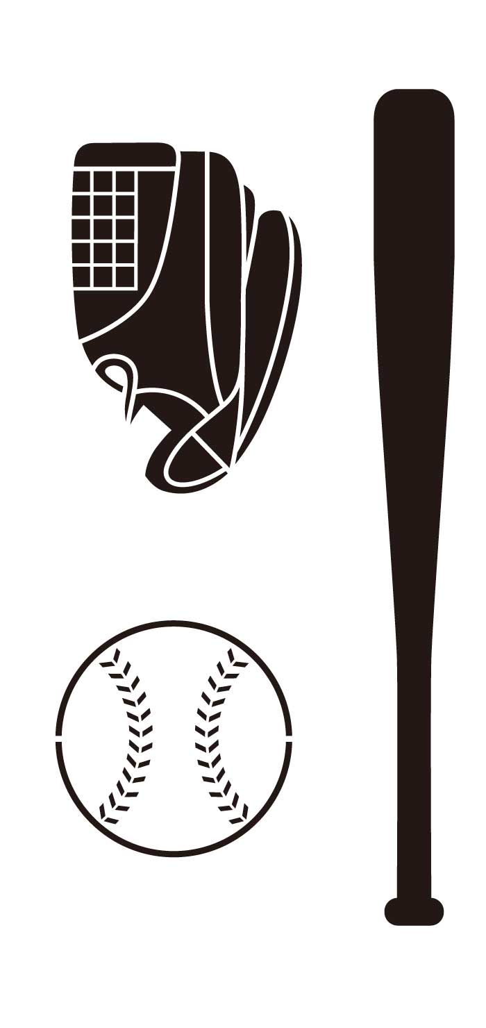 バット グローブ 野球ボールの無料イラスト イラストレーター素材