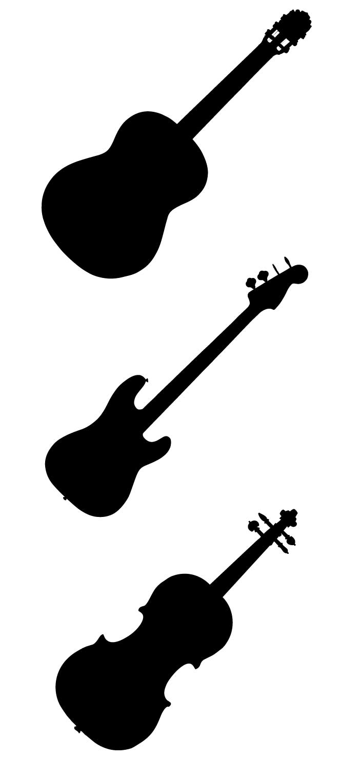 ギター ベース ヴァイオリンの無料イラスト イラストレーター素材