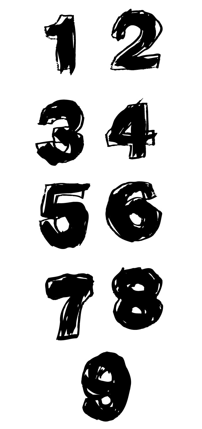 手描きのヘタウマ数字の無料イラスト イラストレーター素材 Ai Eps 商用可能