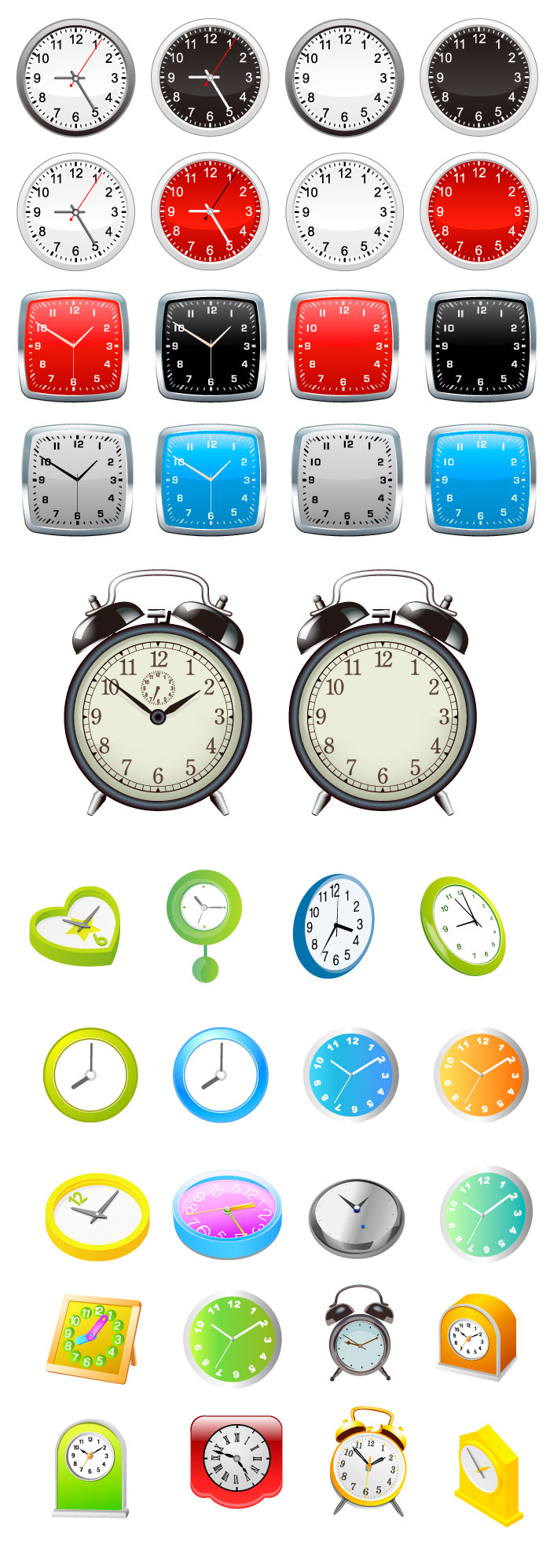 針なし ありの時計の無料イラスト イラストレーター素材 Ai Eps 商用可能
